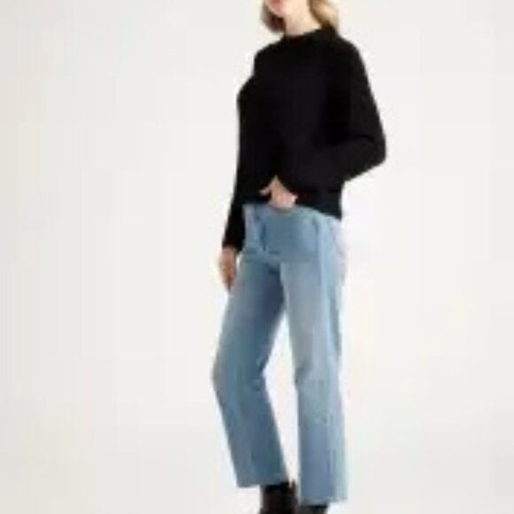 Quince 100% Organic Cotton Fisherman Crew Sweater in black - Picture 4 of 12